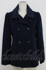 画像1: axes femme / レースカラーショートコート  ネイビー T-26-02-10-004-AX-CO-IG-ZTC035 (1)