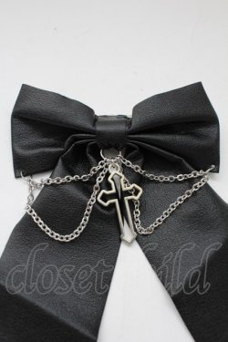 画像3: LOLITAその他(お買取対象外) / チェーンクロスリボンクリップ  黒Ｘシルバー T-26-02-10-034-LO-AC-SA-ZT