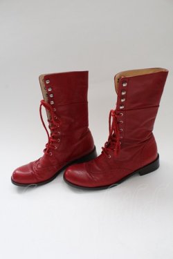 画像2: PINK HOUSE / 編み上げブーツ L レッド T-26-02-10-036-LO-SH-SA-ZT