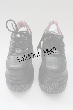 画像1: YOSUKE / 厚底レースアップスニーカー 25.0cm ブラック T-26-02-10-037-PU-SH-OW-ZT