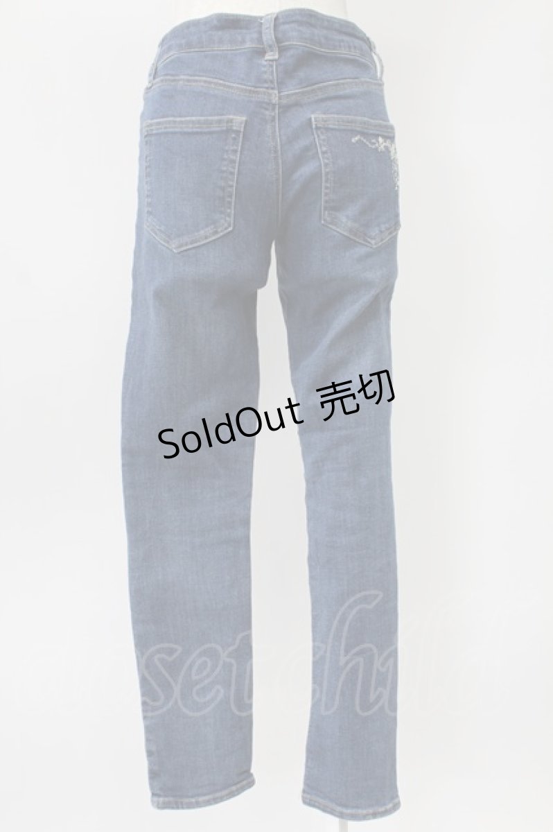 画像2: axes femme / 薔薇×鍵刺繍デニムパギンス S インディゴ T-26-02-10-008-AX-PA-IG-ZT596 (2)