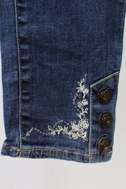 画像5: axes femme / 薔薇×鍵刺繍デニムパギンス S インディゴ T-26-02-10-008-AX-PA-IG-ZT