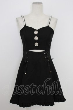 画像1: Rojita / フロントカットキャミワンピース  黒Ｘ白 T-26-02-10-002-LO-OP-SA-ZT