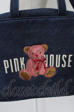画像4: PINK HOUSE / テディベア刺繍ブリーフケース  インディゴ T-26-02-10-016-LO-BG-SA-ZT