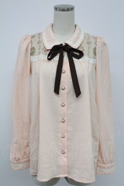 画像1: Ank Rouge / ストライプ柄切替ブラウス  ピンク T-26-02-15-001-CA-BL-SA-ZT