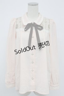 画像1: Ank Rouge / ストライプ柄切替ブラウス  ピンク T-26-02-15-001-CA-BL-SA-ZT543