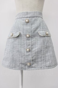 画像1: Ank Rouge / ツイードパールボタンスカート  グレーＸ白 T-26-02-15-032-CA-SK-SA-ZT