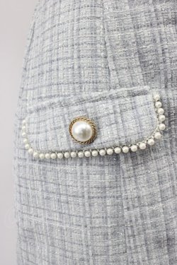 画像3: Ank Rouge / ツイードパールボタンスカート  グレーＸ白 T-26-02-15-032-CA-SK-SA-ZT