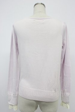 画像2: Ank Rouge / 襟型チュール型抜き長袖ニットトップス M ラベンダー T-26-02-15-035-CA-TO-HR-ZT