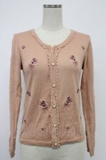 画像1: axes femme / ブーケ刺繍カーディガン M サーモン T-26-02-15-036-AX-TO-SA-ZT559 (1)