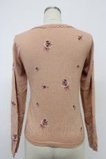 画像2: axes femme / ブーケ刺繍カーディガン M サーモン T-26-02-15-036-AX-TO-SA-ZT559 (2)