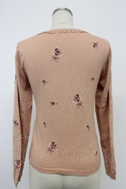 画像2: axes femme / ブーケ刺繍カーディガン M サーモン T-26-02-15-036-AX-TO-SA-ZT