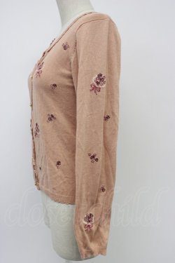 画像3: axes femme / ブーケ刺繍カーディガン M サーモン T-26-02-15-036-AX-TO-SA-ZT