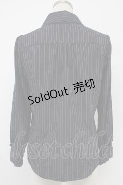 画像2: axes femme / タイ付きストライプブラウス  ネイビー T-26-02-15-037-AX-BL-SA-ZT