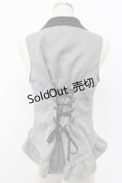 画像2: axes femme / 花刺繍レースアップベスト  グレーＸ黒 T-26-02-15-038-AX-TO-SA-ZT542