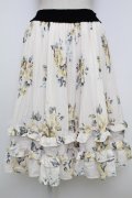axes femme / 薔薇柄プリーツフリルスカート  キナリ T-26-02-15-005-AX-SK-SA-ZT