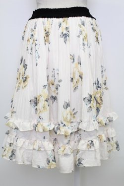 画像2: axes femme / 薔薇柄プリーツフリルスカート  キナリ T-26-02-15-005-AX-SK-SA-ZT