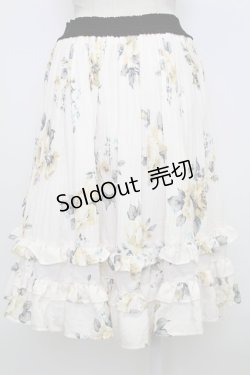 画像2: axes femme / 薔薇柄プリーツフリルスカート  キナリ T-26-02-15-005-AX-SK-SA-ZT555