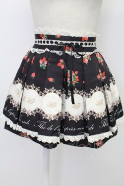 画像1: Ank Rouge / aftanoon tea printスカパン  黒 T-26-02-15-008-CA-PA-SA-ZT