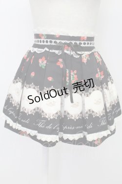 画像1: Ank Rouge / aftanoon tea printスカパン  黒 T-26-02-15-008-CA-PA-SA-ZT