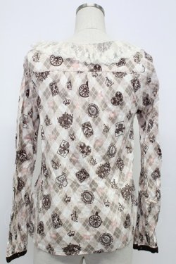 画像2: Ank Rouge / トランプ柄長袖ブラウス M ピンク T-26-02-15-009-CA-BL-SA-ZT