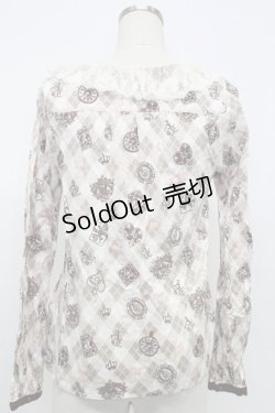 画像2: Ank Rouge / トランプ柄長袖ブラウス M ピンク T-26-02-15-009-CA-BL-SA-ZT543