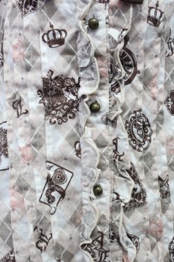 画像5: Ank Rouge / トランプ柄長袖ブラウス M ピンク T-26-02-15-009-CA-BL-SA-ZT