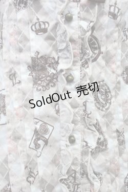 画像5: Ank Rouge / トランプ柄長袖ブラウス M ピンク T-26-02-15-009-CA-BL-SA-ZT543