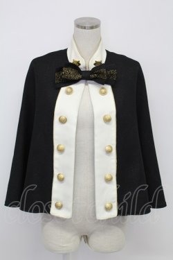 画像1: ALICE and the PIRATES / にゃんこポイントケープマント  黒Ｘ白 T-26-02-15-011-PA-JA-SA-ZT