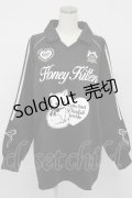 Honey Cinnamon / Honey Kitten袖ラインユニフォームトップス  黒Ｘ白 T-26-02-15-012-LO-JA-SA-ZT548