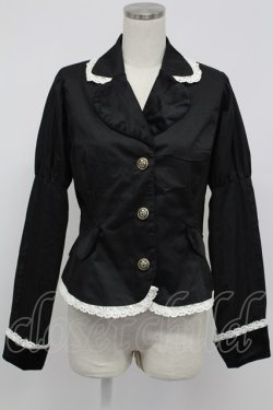 画像1: Eri Aino's collaboration / ツイル*ベロアジャケット LL 黒Ｘ白 T-26-02-15-013-PU-JA-SA-ZT