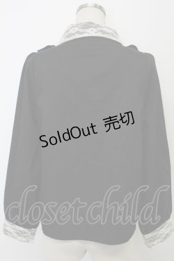 画像2: majoretty / レースフリル長袖ブラウス  黒Ｘ白 T-26-02-15-002-GO-BL-SA-ZT