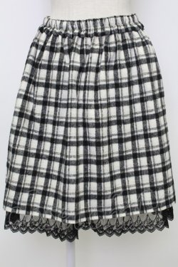 画像2: axes femme POETIQUE / パールボタンチェックスカート  黒Ｘ白 T-26-02-15-026-AX-SK-SA-ZT