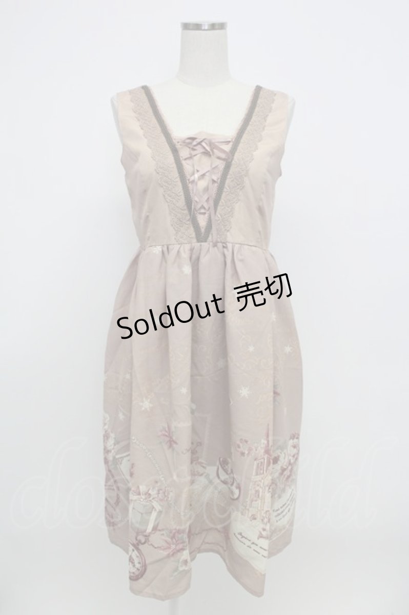 画像1: axes femme / メッセージカードパネル柄ワンピース M ワイン T-26-02-15-029-AX-OP-SA-ZT560 (1)