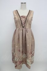 画像1: axes femme / メッセージカードパネル柄ワンピース M ワイン T-26-02-15-029-AX-OP-SA-ZT560 (1)