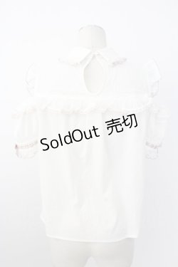 画像2: LIZ LISA / ハートリボンオフショル半袖ブラウス  白Ｘピンク T-26-02-16-005-LO-BL-SA-ZT