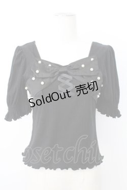 画像1: Ank Rouge / ReTwinkle パールリボン M ブラック T-26-02-16-008-CA-TO-SA-ZT