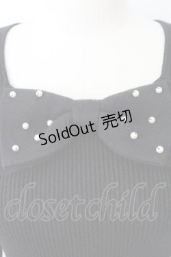 画像3: Ank Rouge / パールリボンニットトップス  黒 T-26-02-16-009-CA-TO-SA-ZT557