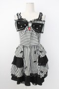 Ank Rouge / ギンガムリボンコンビネゾン  黒Ｘ白 T-26-02-16-013-CA-OP-SA-ZT