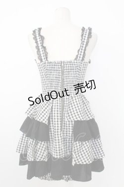 画像2: Ank Rouge / ギンガムリボンコンビネゾン  黒Ｘ白 T-26-02-16-013-CA-OP-SA-ZT