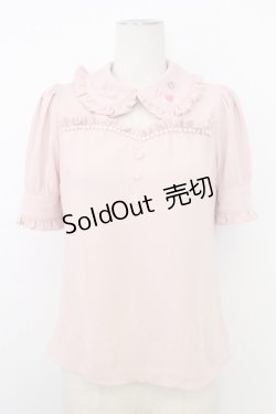 画像1: Ank Rouge / いちご刺繍&パール半袖トップス  ピンク T-26-02-16-002-CA-BL-SA-ZT556