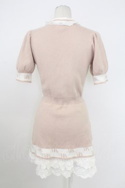 画像2: Ank Rouge / モノグラムポロニットOP  ピンクＸ白 T-26-02-16-014-CA-OP-SA-ZT