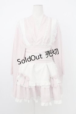 画像1: Ank Rouge / ギンガムメイド浴衣ドレス  ピンク T-26-02-16-018-CA-OP-SA-ZT543