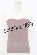 axes femme / レース切替ビスチェ風トップス M ワイン T-26-02-17-001-AX-TO-SA-ZT