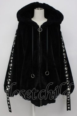 画像1: REFLEM / DリングロゴテープBIGフードブルゾン  黒Ｘ白 T-26-02-17-022-PU-JA-SA-ZTC027