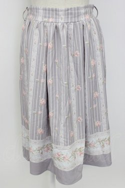 画像1: axes femme / チューリップ柄ミドルスカート M ラベンダー T-26-02-17-025-AX-SK-SA-ZT