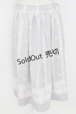 画像1: axes femme / チューリップ柄ミドルスカート M ラベンダー T-26-02-17-025-AX-SK-SA-ZT517