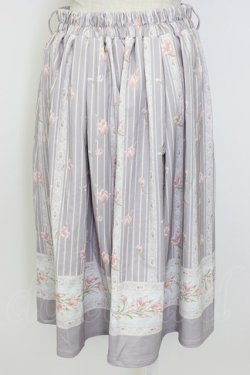 画像2: axes femme / チューリップ柄ミドルスカート M ラベンダー T-26-02-17-025-AX-SK-SA-ZT