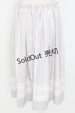 画像2: axes femme / チューリップ柄ミドルスカート M ラベンダー T-26-02-17-025-AX-SK-SA-ZT517