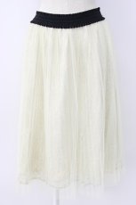 画像1: axes femme / チュールプリーツスカート  アイボリーＸ黒 T-26-02-17-027-AX-SK-SA-ZT517 (1)